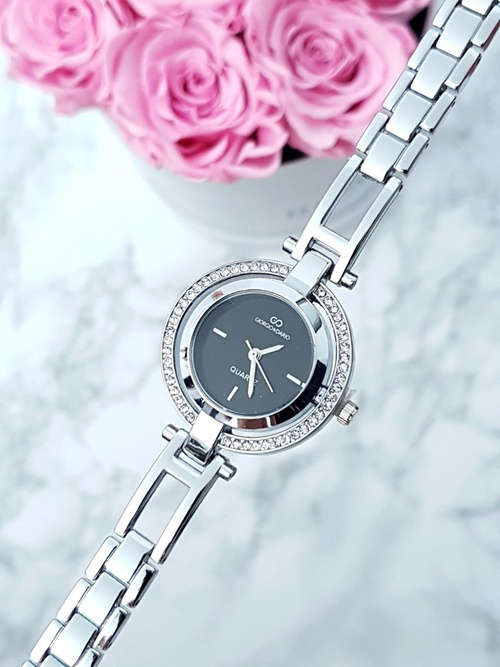 Damski Zegarek Giorgio & Dario Z Cyrkoniami Get Srebrny