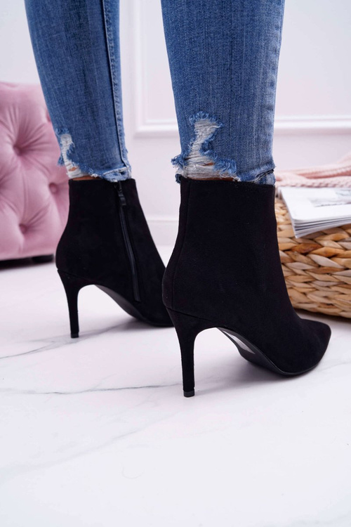 Botki Damskie Na Szpilce Zamszowe Famaq