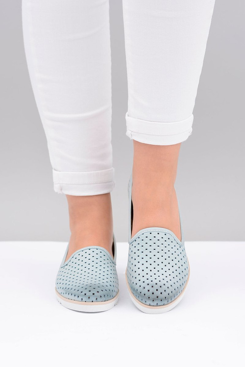 Skórzane Polskie Baleriny Lordsy Gabi