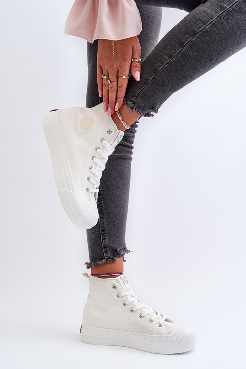 Trampki Damskie Wysokie Lee Cooper LCW-24-02-2132 Białe