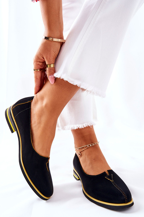 Skórzane Półbuty Maciejka Czarne 05035-07