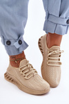 Damskie Wsuwane Materiałowe Sneakersy Beżowe Venett
