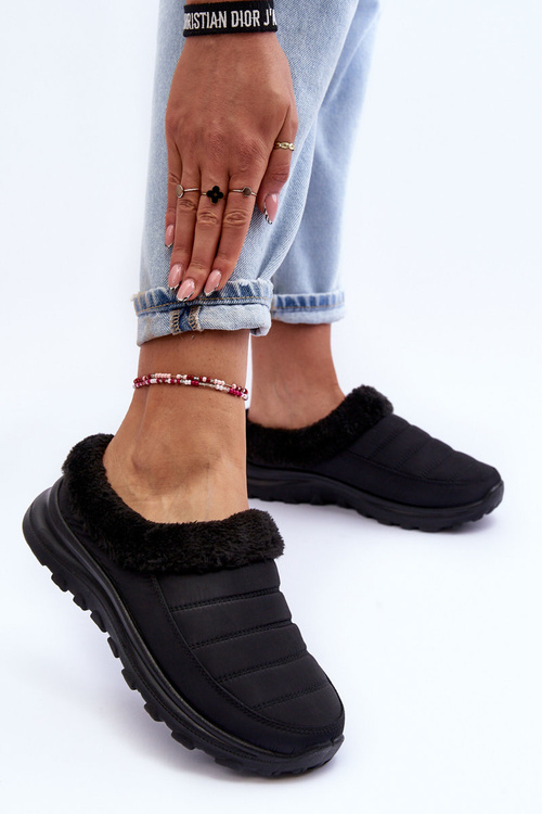 Wsuwane Niskie Śniegowce Czarne Olwina