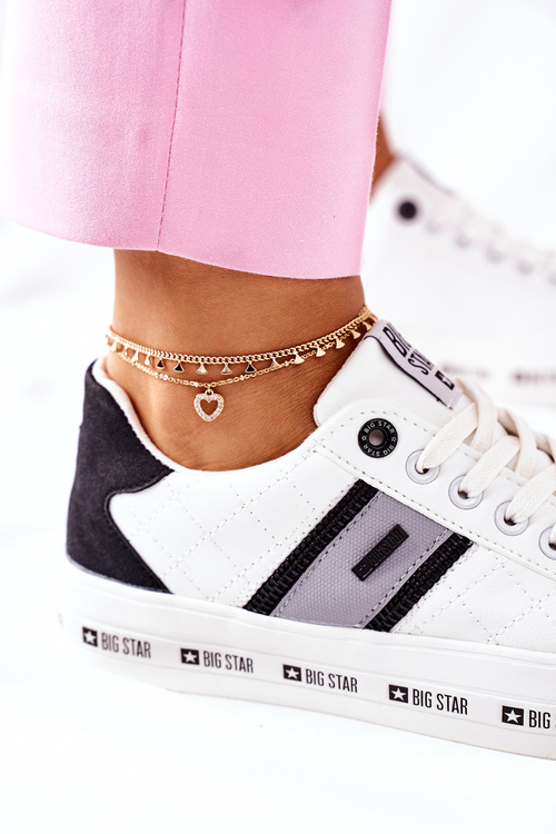 Skórzane Tenisówki Na Platformie BIG STAR II274071 Białe