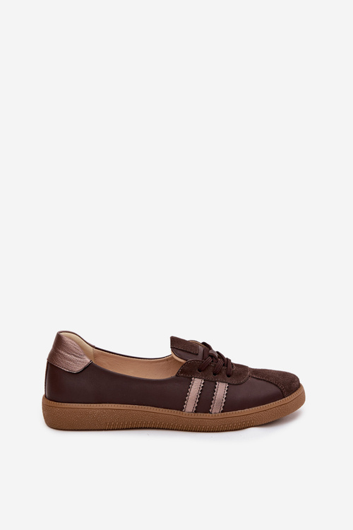 Skórzane Zamszowe Półbuty Damskie Typu Barefoot Zazoo N1341 Czekoladowe