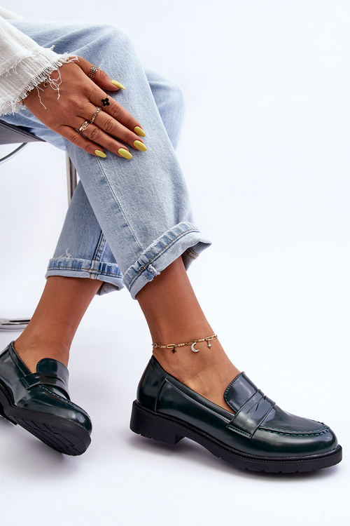 Klasyczne Damskie Mokasyny Zielone Faradays