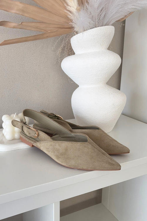 Baleriny Damskie Z Klamrą Zielone Tanelia