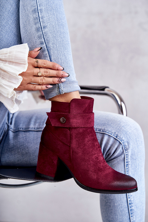 Damskie Zamszowe Botki La.Fi 260041WI-SU Czerwone