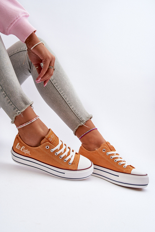 Trampki Damskie Na Grubej Podeszwie Lee Cooper LCW-24-31-2216 Pomarańczowe