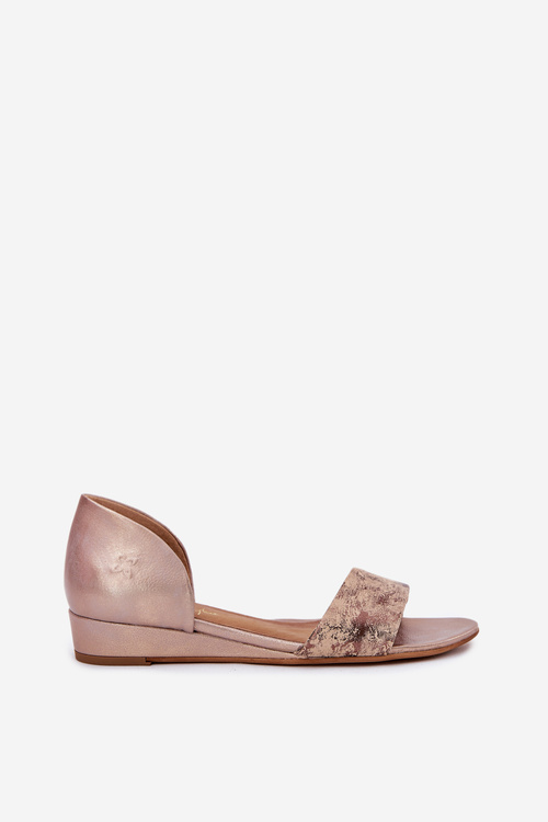 Skórzane Sandały Maciejka 01971-71 Złote