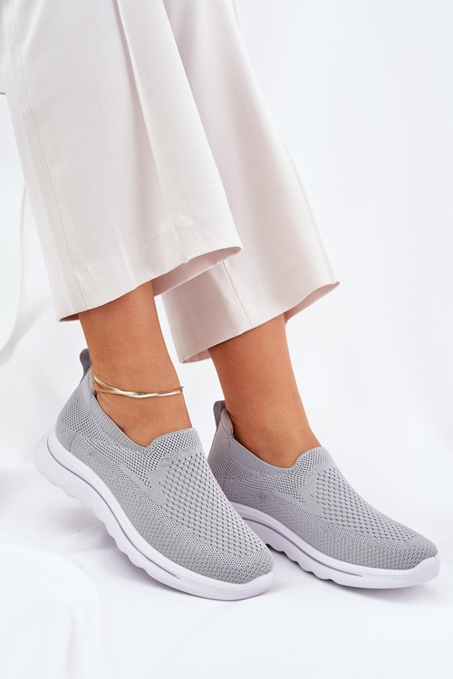 Damskie Tenisówki Materiałowe Wsuwane Szare Adiora