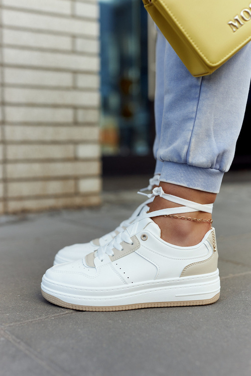 Sportowe Damskie Buty Biało-Beżowe New Haven