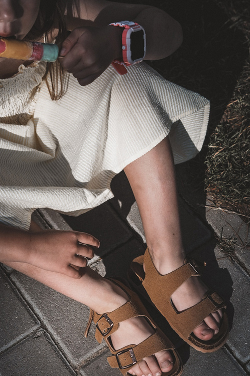 Sandałki Dziecięce Na Korkowej Platformie Zapinane Na Rzep Camel Rorria