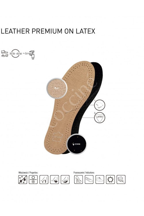 Coccine Dziecięce Wkładki Skórzane Na Lateksie Do Wycinania 19-35