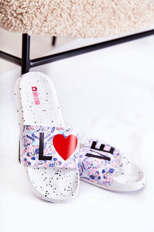 Gumowe Klapki Big Star Love DD274A256 Białe