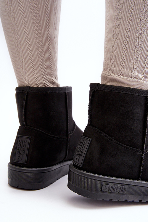 Damskie Śniegowce Ocieplane Futerkiem Czarne Big Star MM274158