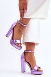 Sandały Na Wysokim Obcasie Fioletowe Mandy