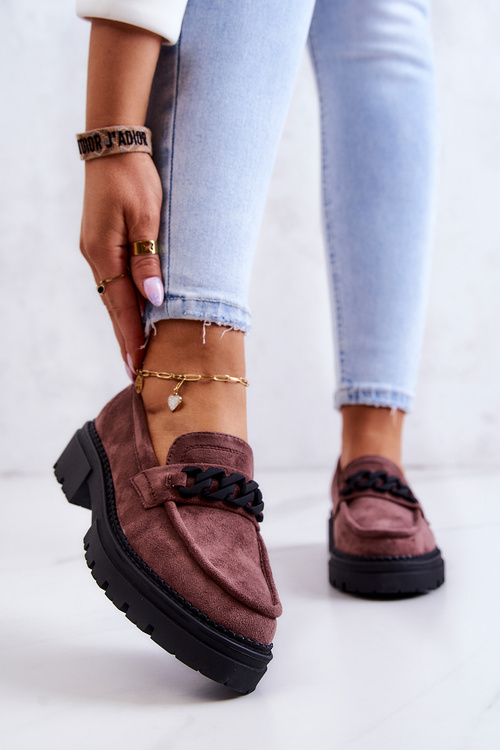 Zamszowe Półbuty Loafery La.Fi Brązowe Sapphira