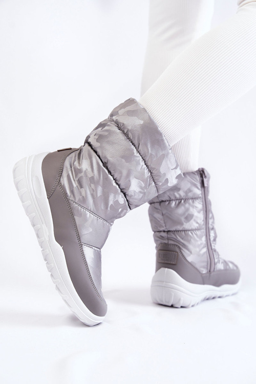 Damskie Wysokie Śniegowce Big Star KK274600 Szare