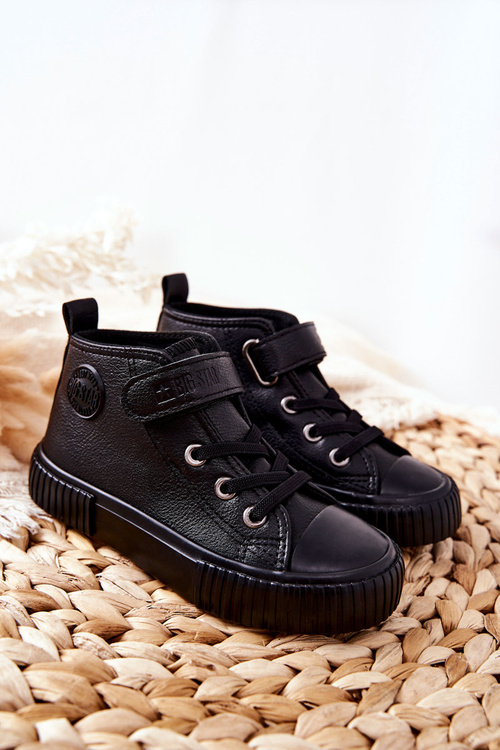 Dziecięce Wysokie Trampki Na Rzepy BIG STAR II374016 Czarne