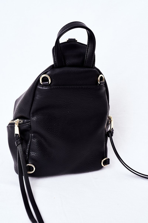 Damski Skórzany Plecak Torebka 2w1 NOBO K3190 Czarny