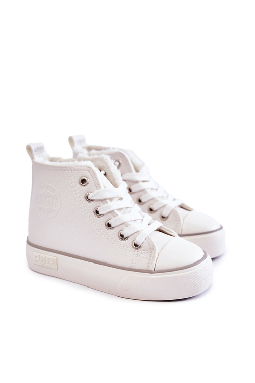 Dziecięce Wysokie Trampki Na Suwak Big Star KK374227 Białe