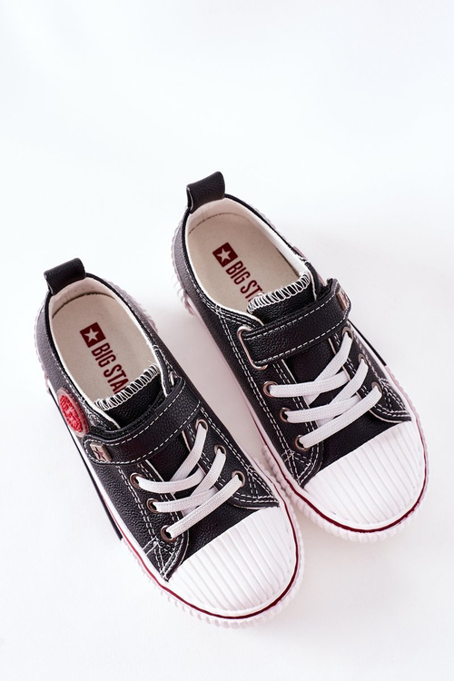 Dziecięce Skórzane Trampki BIG STAR II374042 Czarne
