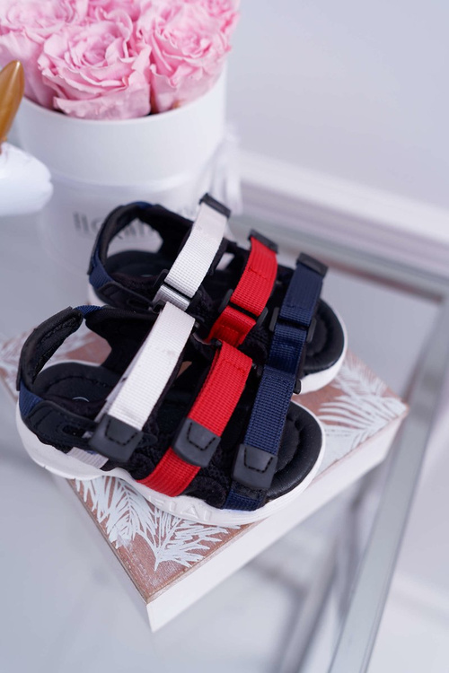 Dziecięce Sandały Na Rzepy Dla Dziewczynki Chłopca Czarne Fima