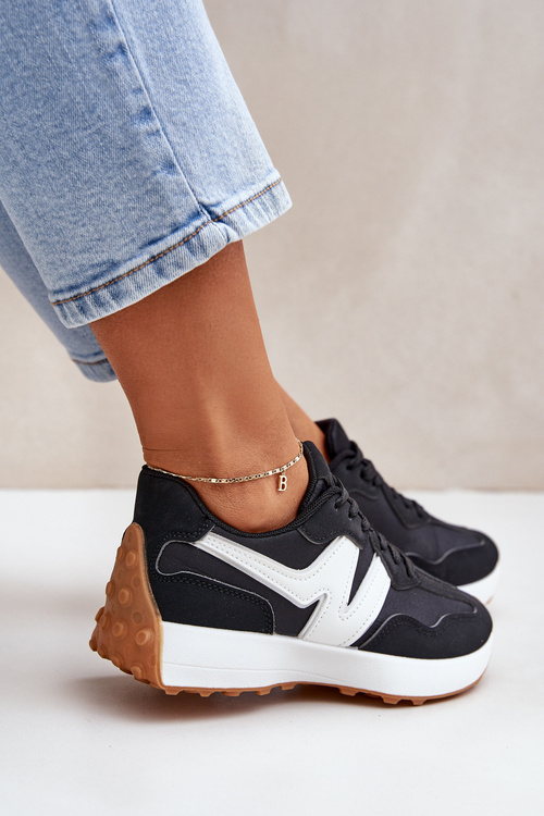Buty Sportowe Sneakersy Damskie Czarne Britma