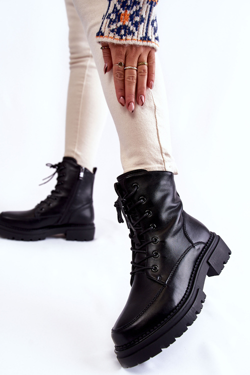 Skórzane Ocieplane Botki La.Fi 250009B-QN Czarne