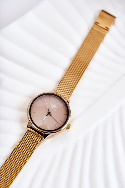 Damski Analogowy Zegarek Michel John Beżowo-Złoty