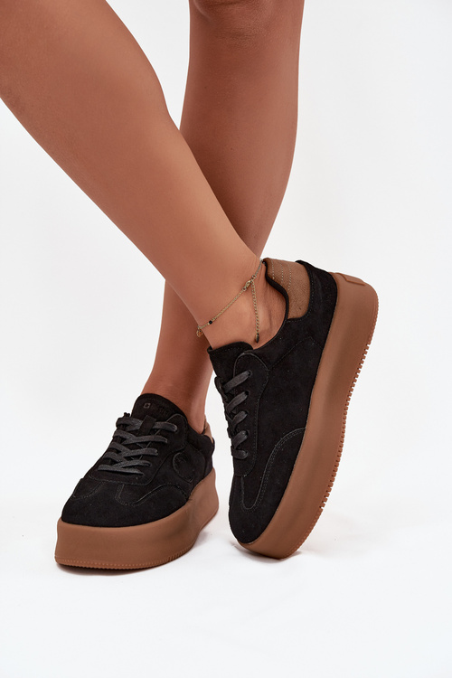 Sneakersy Damskie Na Platformie Big Star SS274761 Czarne