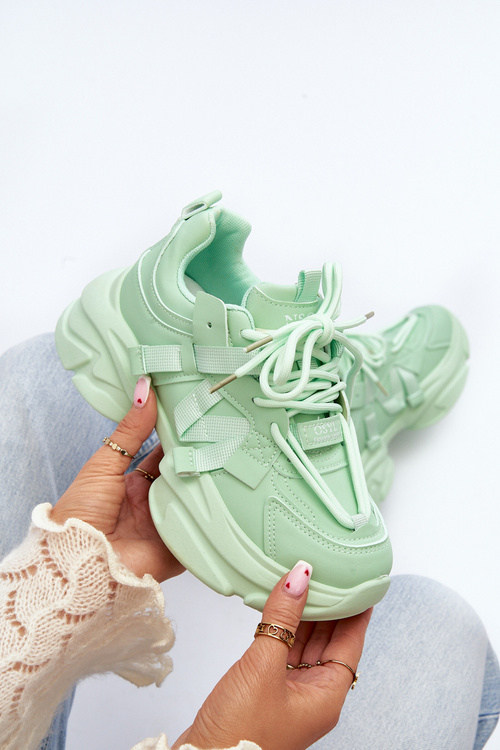 Sneakersy Damskie Na Masywnej Podeszwie Zielone Windamella
