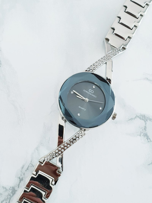 Damski Zegarek Giorgio & Dario Z Cekinami Cube Srebrny