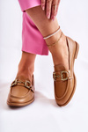 Damskie Skórzane Mokasyny Camel Coriso
