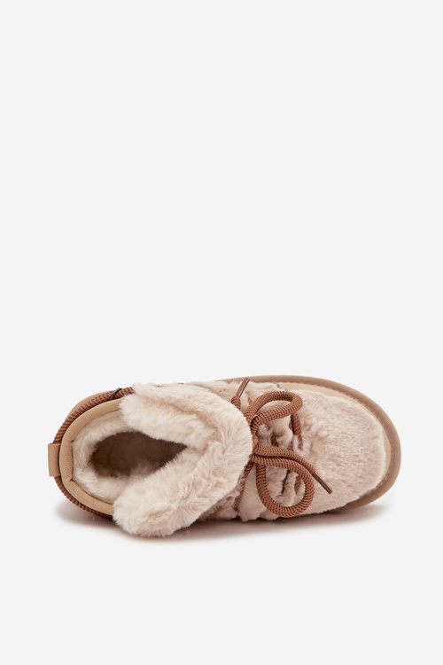 Śniegowce Dziecięce Młodzieżowe Z Futerkiem D.Franklin DFSH370011 Beżowe