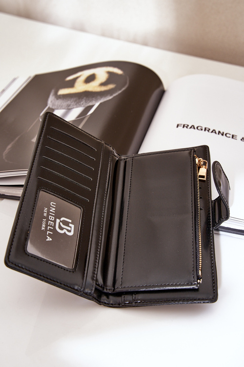 Portfel Damski Z Eko Skóry Czarny Kalinessa