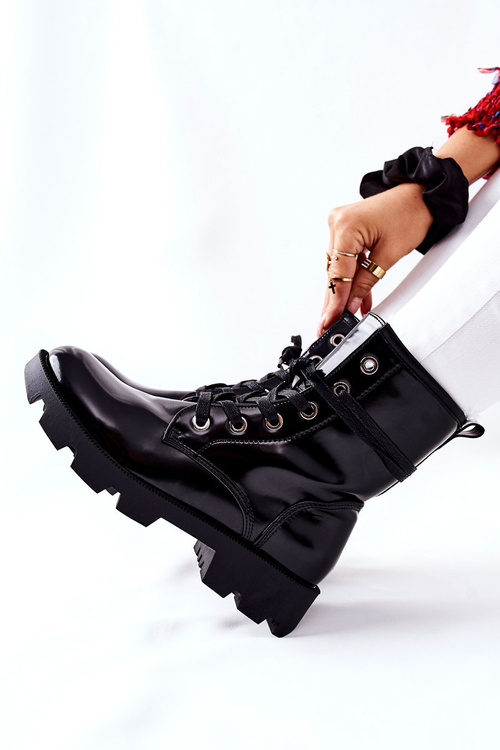 Botki Damskie Workery Czarne Semope