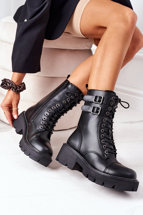 Damskie Ocieplane Workery Big Star II274113 Czarne