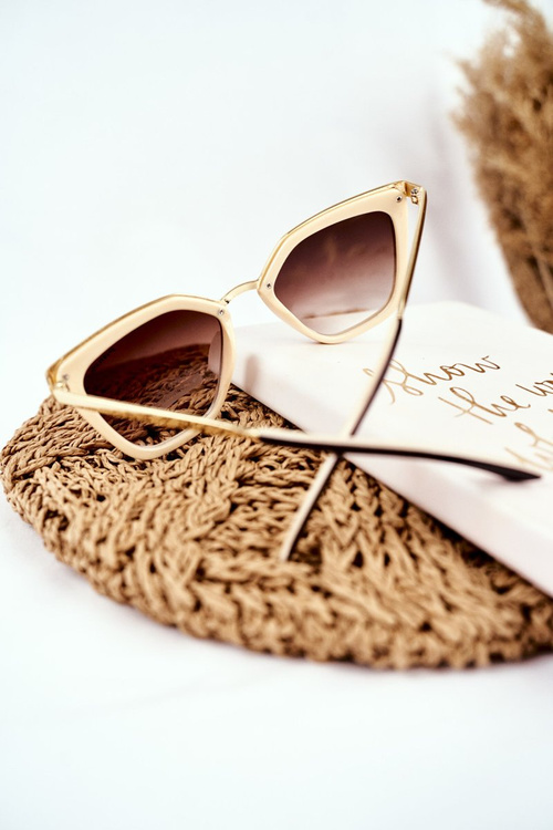 Okulary Przeciwsłoneczne Złote Prius PR-V07 Brązowe Beż Gradient