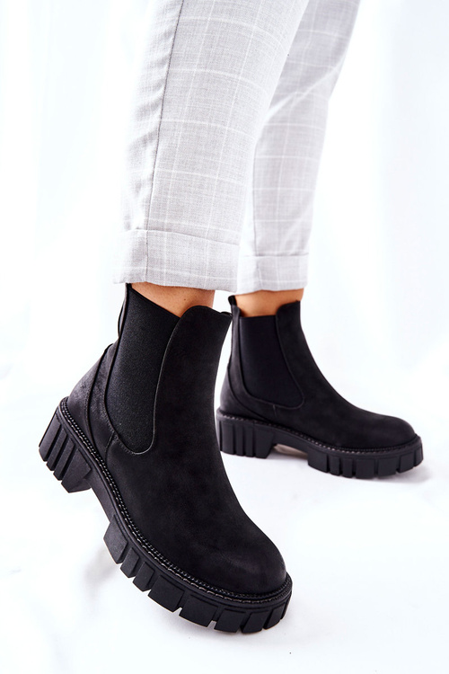 Botki Workery Trapery Ocieplane Sergio Leone TR761 Czarne