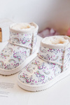 Botki Śniegowce Dziecięce Wzorzyste Beżowe Elenet 
