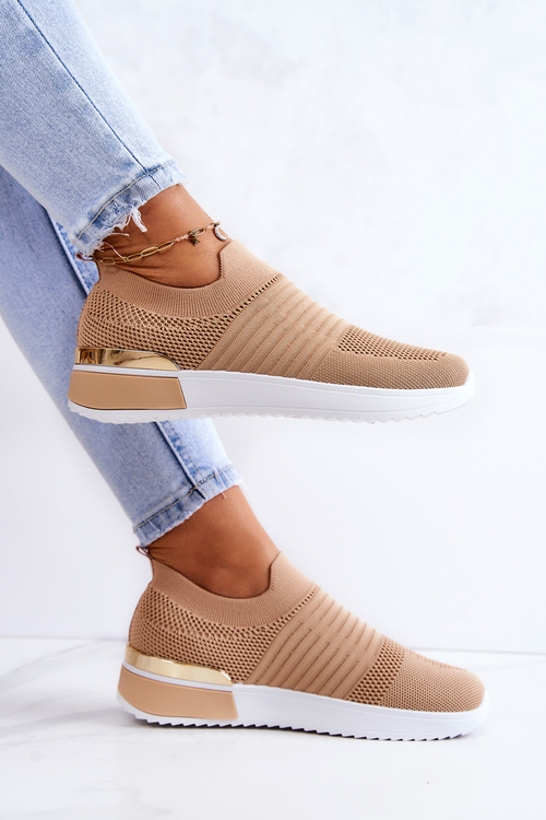 Sportowe Buty Materiałowe Beżowe Lorento