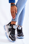 Damskie Buty Sportowe Na Masywnej Platformie Big Star KK274386 Czarno-Szare