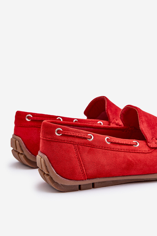Męskie Zamszowe Wsuwane Mokasyny Czerwone Rayan