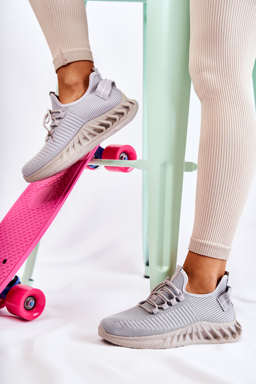 Damskie Sportowe Buty Materiałowe Szare Lenney