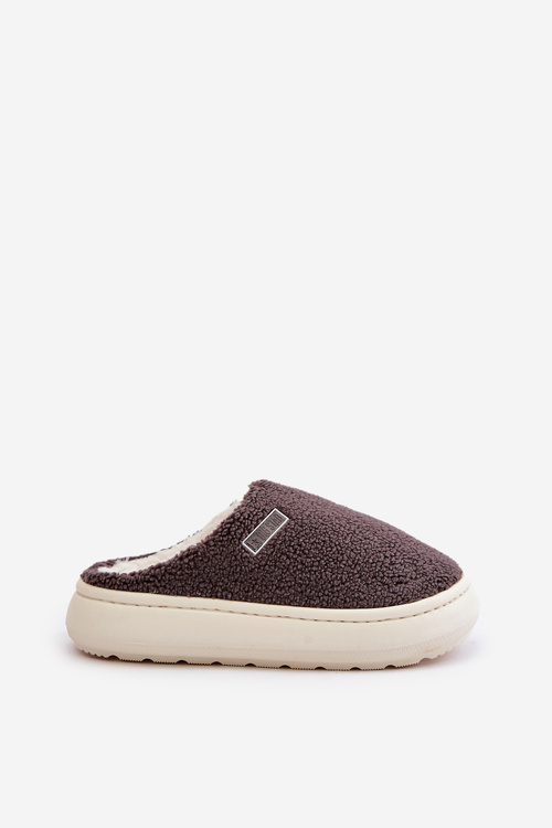 Ocieplane Kapcie Na Grubej Podeszwie Big Star MM274134 Ciemnoszare