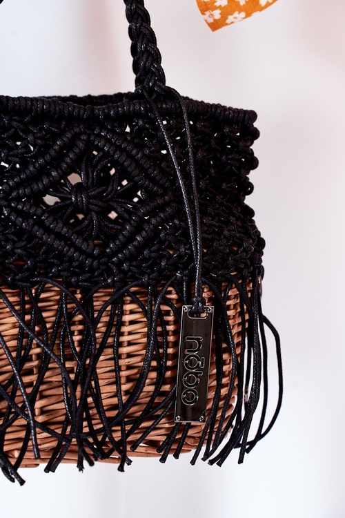 Pleciona Torebka Koszyczek NOBO XK0050 Czarna