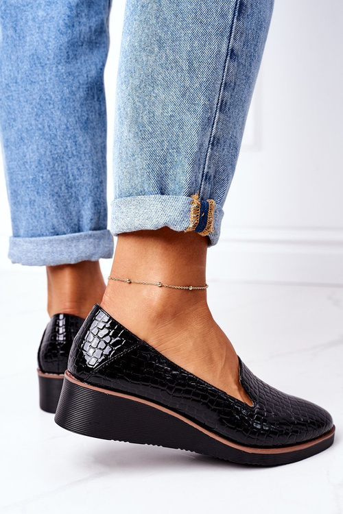 Lakierowane Półbuty Na Koturnie Vinceza 10675 Czarne