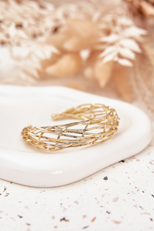 Bransoletka Sztywna Ze Stali Chirurgicznej Złota